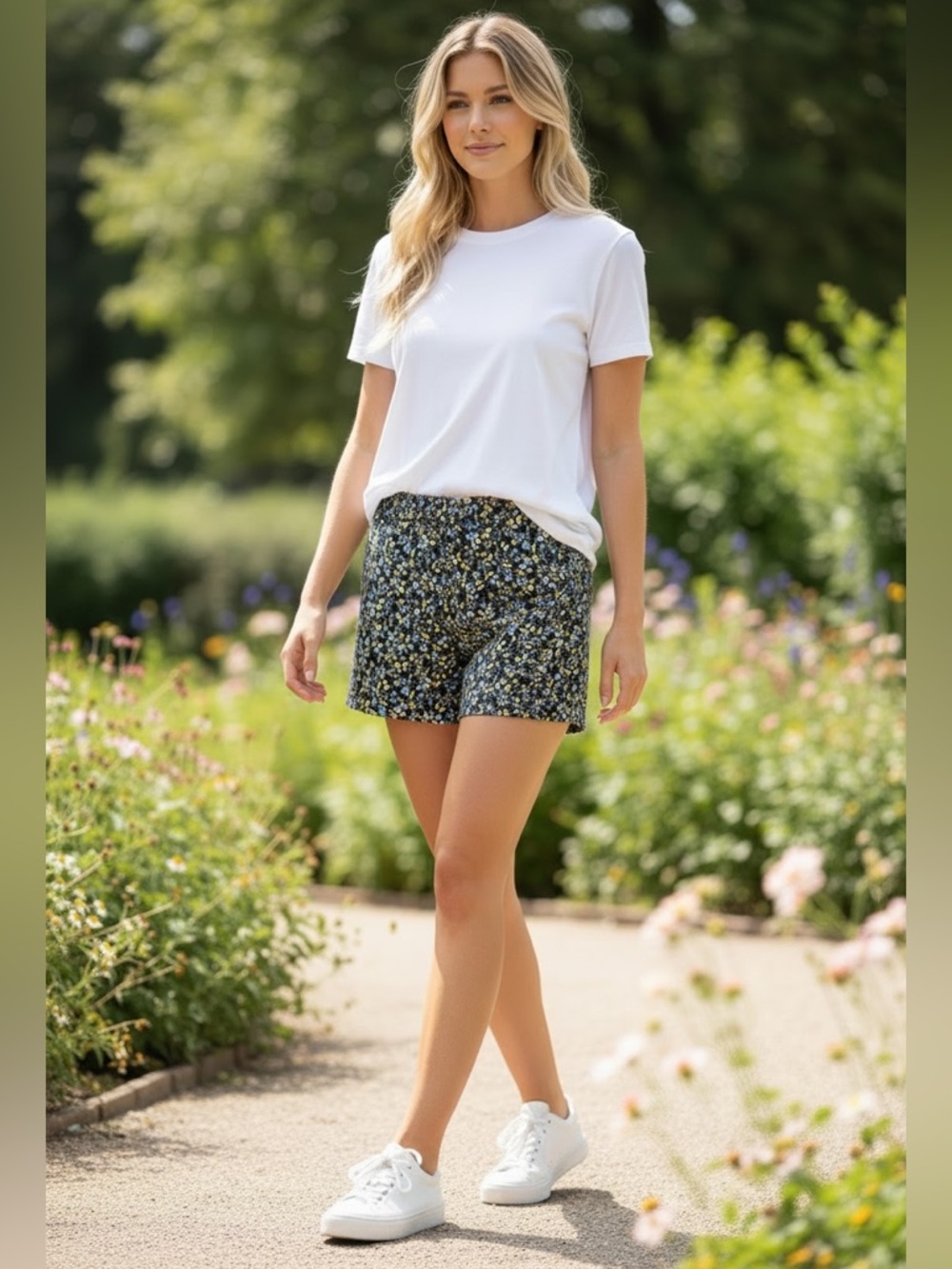 Gap Cotton Field of Flowers City Shorts 
size 8   NWOT